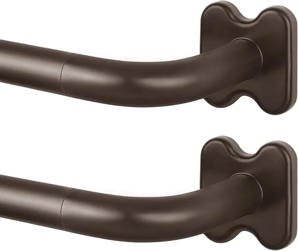 USFOOK Curtain Rods for Windows 48 to 84, Bronze Adjustble Rod, 2 Pack