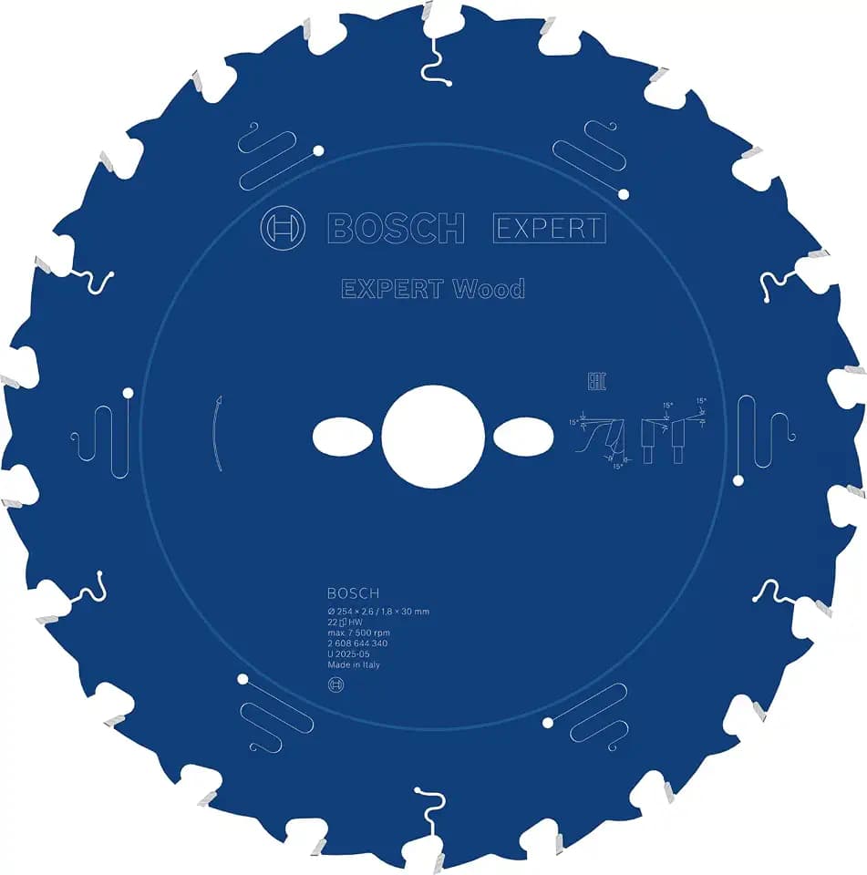 Bosch 1x EXPERT Wood Kreissägeblatt, 254x2,6/1,8x30 mm, Z22