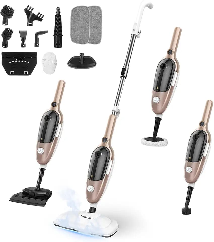 Steam Mop 11-in-1 Handheld Detachable Adjustable Steam Cleaner, Rose Gold