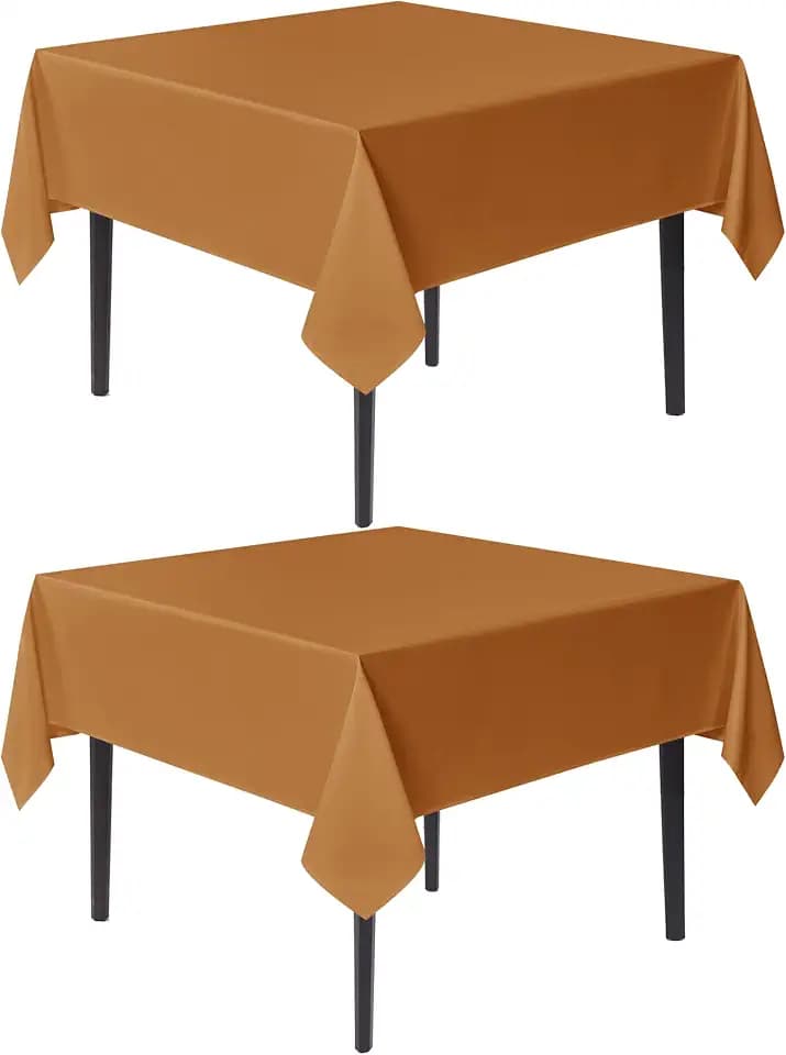 sancua Square Tablecloths Fall Table Cloth Light Brown, 54x54 Inch 2 Pack