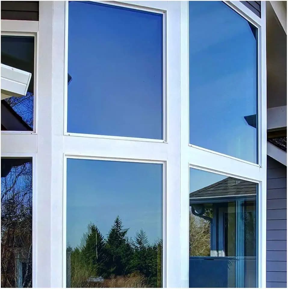 BDF PRBL Window Film Premium Color High Heat Control and Daytime Privacy Blue Outside, Silver Inside - 24in X 50ft