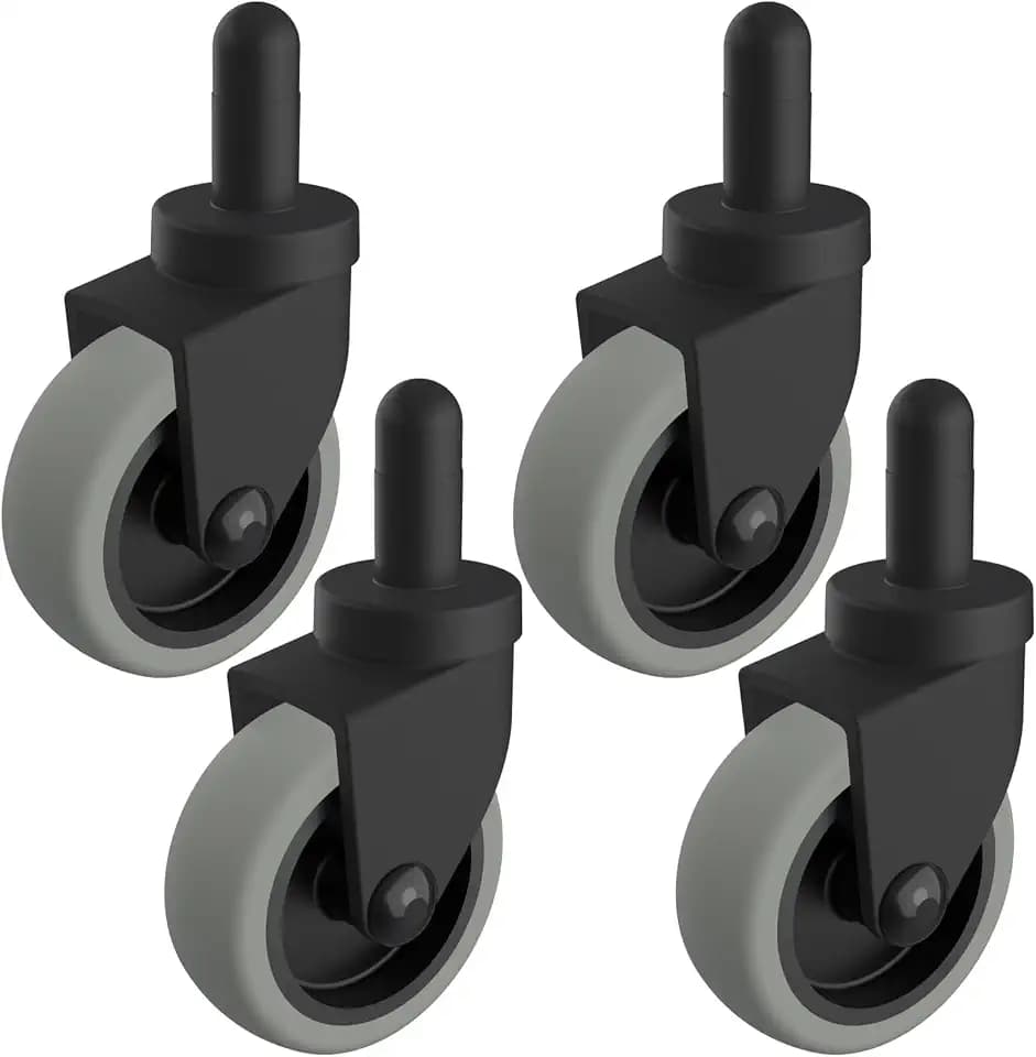3 Inch Mop Bucket Casters 4 Pack Heavy Duty Non-Marking Swivel TPR Castors