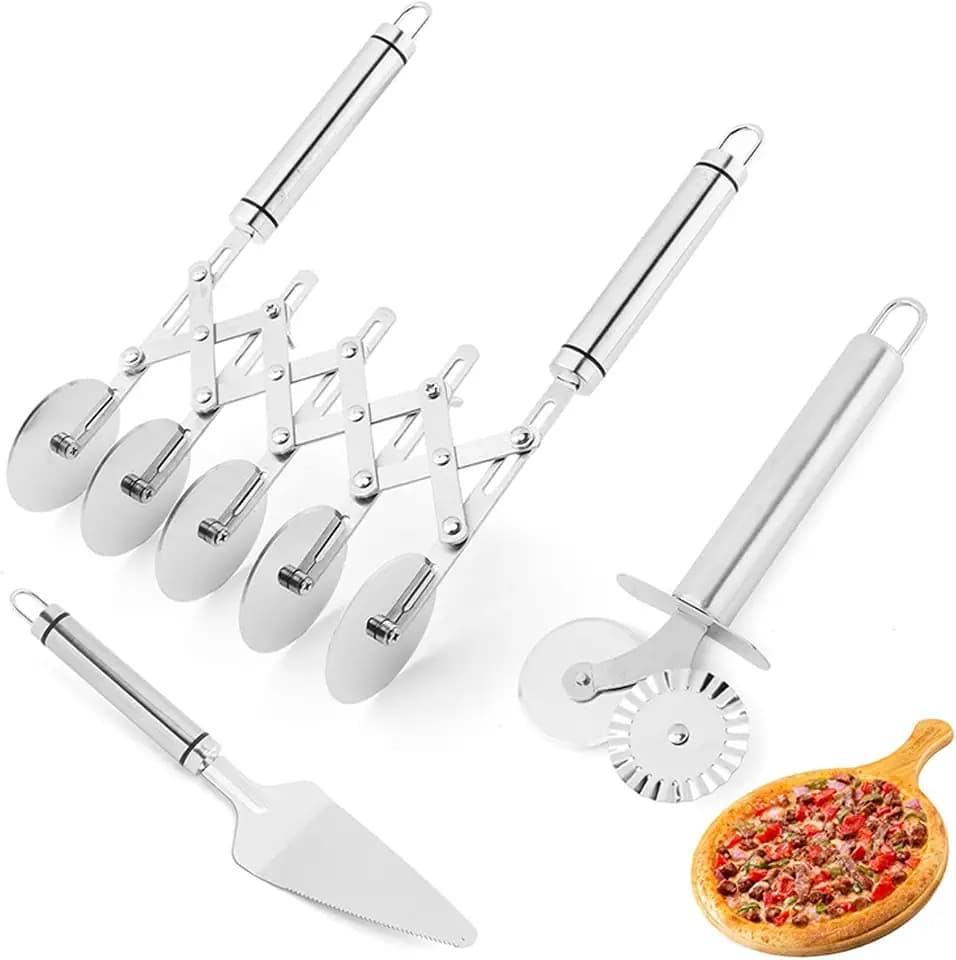 5 Wheel Pastry Cutter, Stainless Steel Dough Divider with Handle