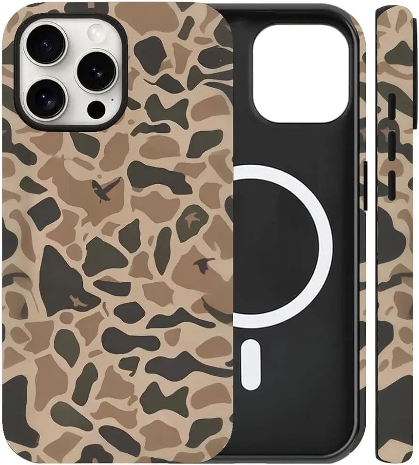 Magnetic Phone case for iPhone 13 Case (2021) 6.1 inch, Cute Waterfowl Hunting Camo Camouflage Duck Hunters Phone case (for iPhone 13)