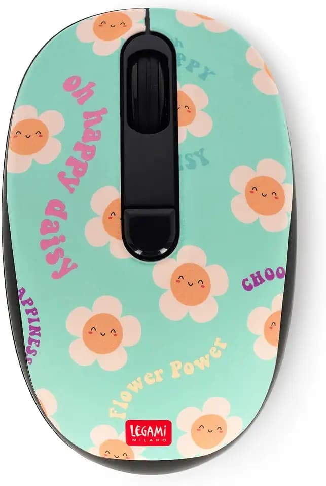 LEGAMI – Kabellose Maus mit ultrakompaktem USB-Empfänger, Daisy, 3 Geschwindigkeitsoptionen, ABS-Material, kabellose Verbindung bis zu 10 m