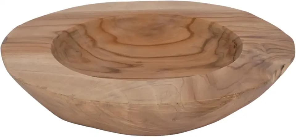 Sagebrook Home Teak Wood Organic Bowl