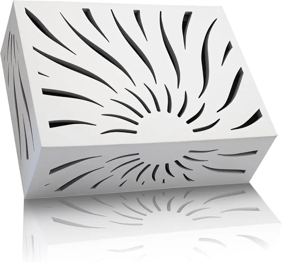 Modern Wooden Doorbell Chime Cover Box – Large Decorative Wall-Mounted Doorbell Cover for Home Decor – Reducing Wood Door Chime Box Only, White – Stylish Upgrade
