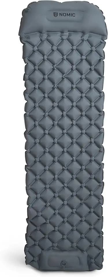 Nomic SOLAIR Self Inflating Sleeping Pad with Built-in Foam Pump, 30s Inflate / 5s Deflate, Integrated 5" Pillow, 77 x 23 x 2 in, Est. R-Value 2