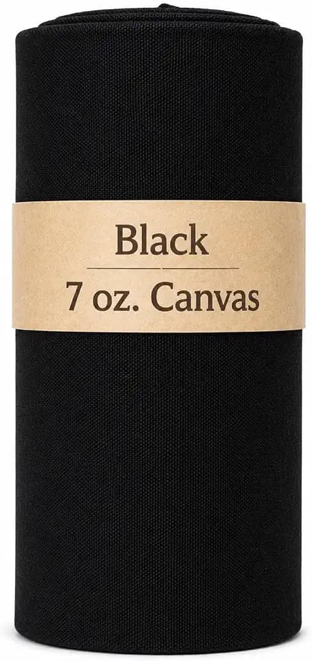 Sedona Designz 60" Wide Cotton Duck Canvas Fabric - 7oz Durable 100% Cotton (Black, 1 Yard)
