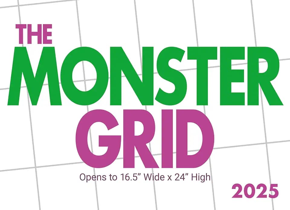 2025 Monster Grid Wall Calendar