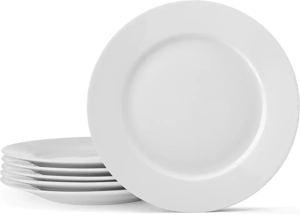 Everyday White Fitz and Floyd Classic White Rim Appetizer Plates, Set of 6