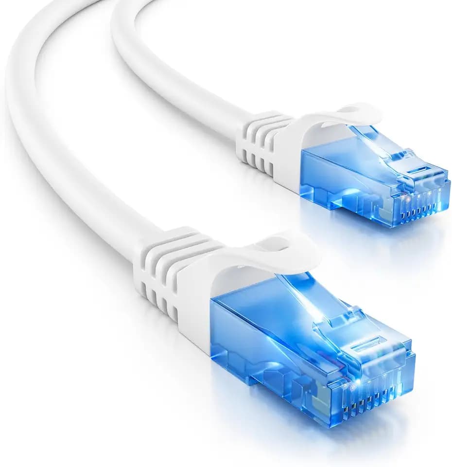 deleyCON 25m CAT.6 Ethernet Gigabit LAN Netzwerkkabel RJ45 CAT6 - Weiß