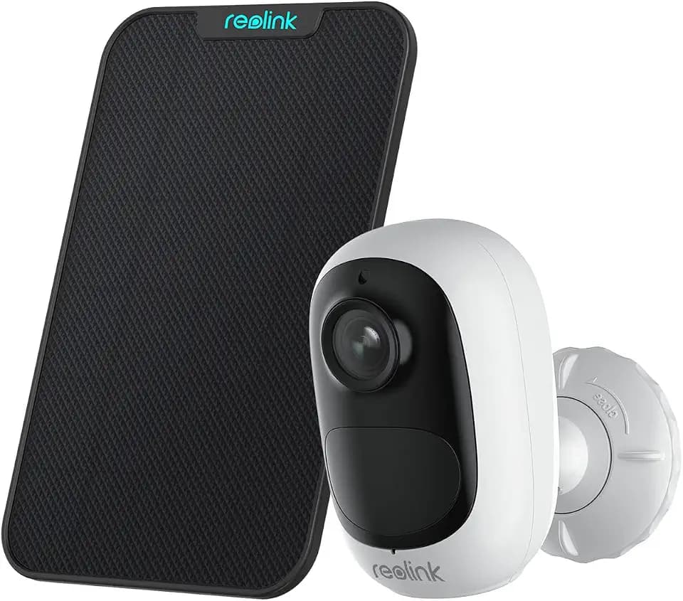 Reolink Überwachungskamera Aussen Akku, Kabellose Solar WLAN IP Kamera Outdoor mit PIR Bewegungssensor, 1080p Zeitraffer, IR-Nachtsicht, 2-Wege-Audio, microSD-Kartenslot, Argus 2E mit Solarpanel