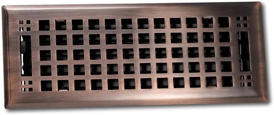 Madelyn Carter Contemporary Artisan Style Vent Cover, Solid Cast Steel Interior, Controls Air Flow, 4 x 10 inches (Overall Face: 5.25 x 11.25 inches), Oil Rubbed Bronze