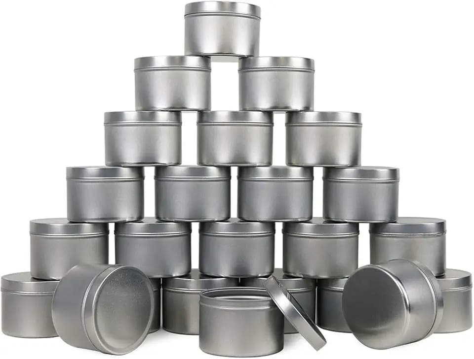 EricX Light Candle Tin 24 Piece, 8 oz, for Candle Making