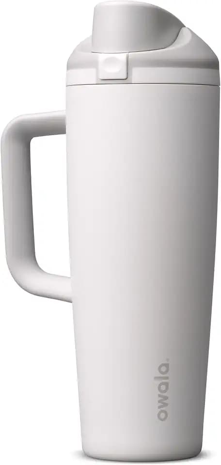 Owala FreeSip Tumbler Stainless Steel Water Bottle 30 oz Shy Marshmallow