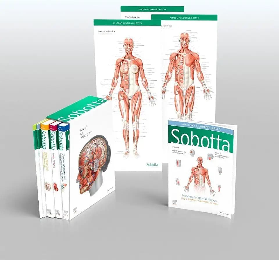 Sobotta Atlas of Anatomy, Package, 17th ed., English/Latin: General Anatomy and Musculoskeletal System; Internal Organs; Head, Neck and Neuroanatomy; Muscles Tables; Poster Collection