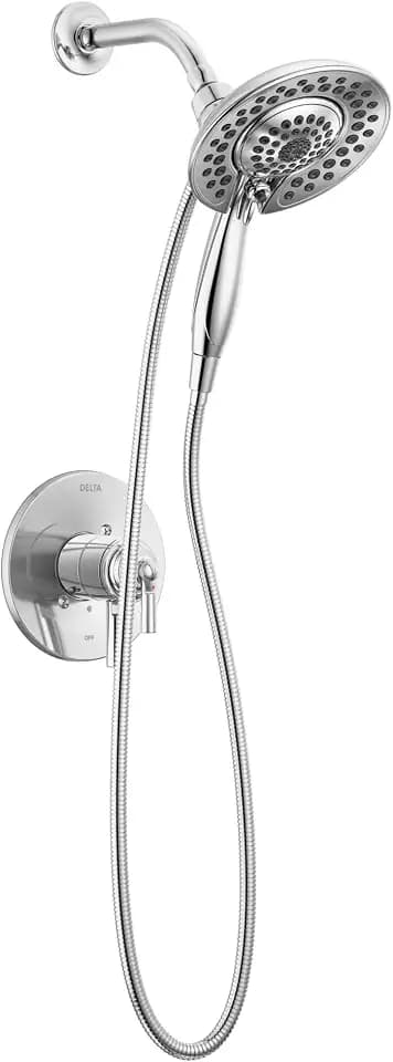 Delta Faucet Saylor 17 Series Chrome Shower Valve Trim Kit with In2ition 2-in-1 Shower Head with Handheld Spray, Shower Faucet Set, Shower Head and Handle Set, Chrome T17235-I (Valve Not Included)