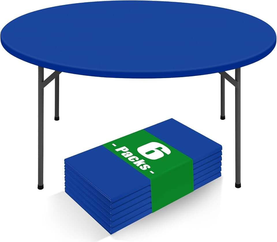 Moosfor 6 Pack Spandex Round Tablecloth, Fitted Table Cloth for 57-68 Table