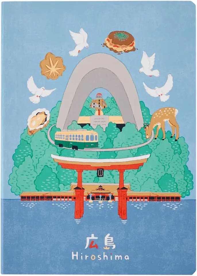 NOLTY JAPAN NOTE, A6 Notebook Featuring Japanese Design, Hiroshima, JP0105