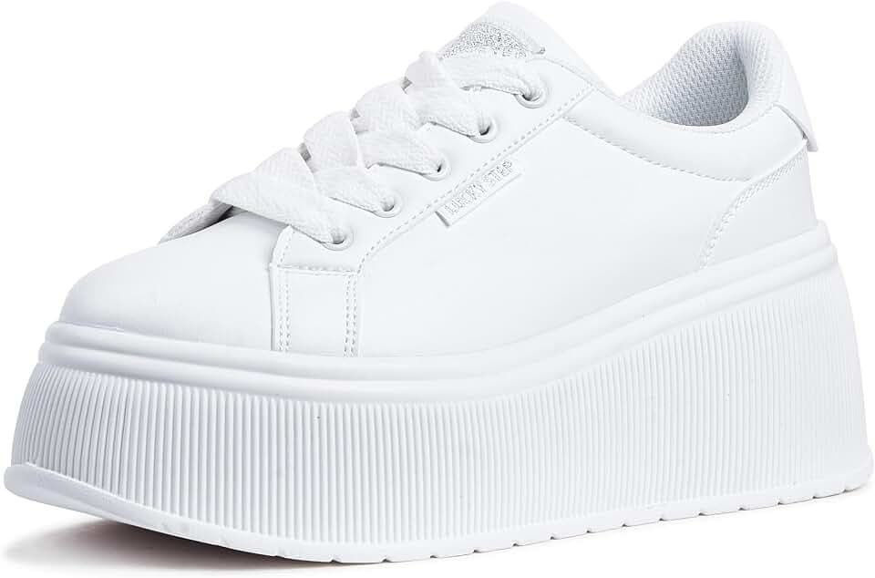 LUCKY STEP Women's Platform Wedge Canvas Sneakers