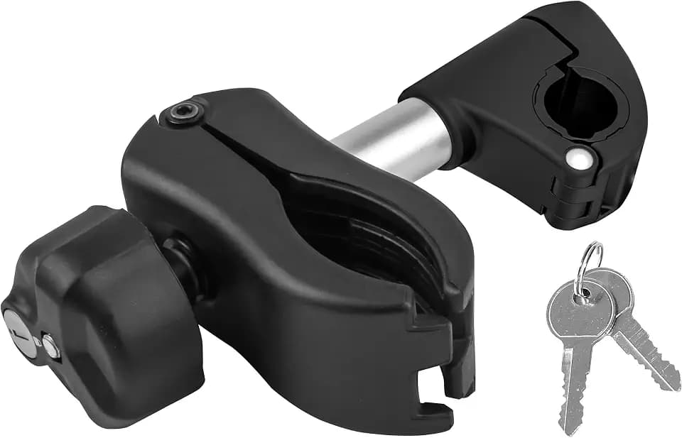 EUFAB 11629 Rahmenhalter abnehmbar kurz Ø 25+30mm, Schwarz/Silber