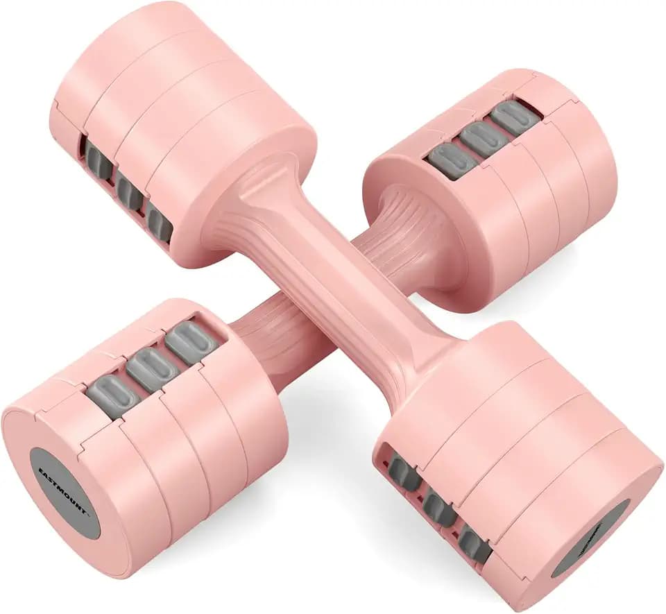 EAST MOUNT Adjustable Weight Dumbbells Set of 2, 8 in 1 Hand Weights for Women