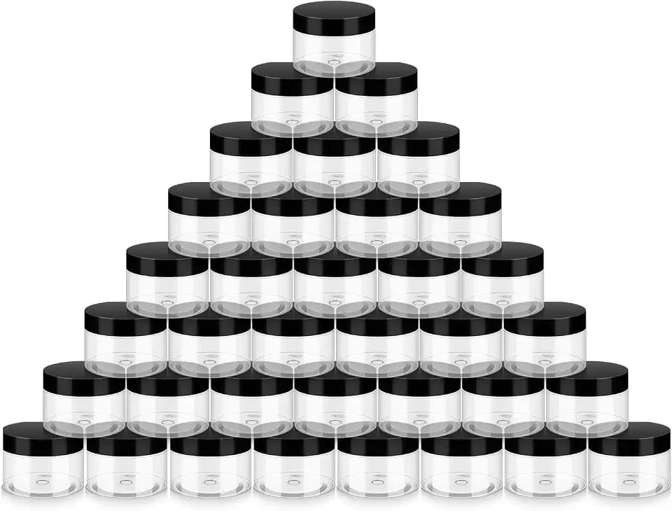 36 Pack 4 OZ Plastic Jars with Lids Clear Cosmetic Containers for Storage