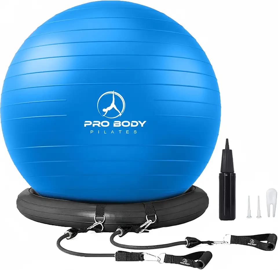 ProBody Pilates Yoga Ball Chair for Office - with Resistance Bands