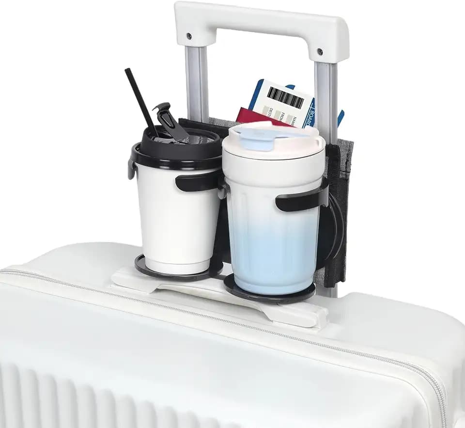 Vigorport Luggage Travel Cup Holder, Folding Drink Caddy for Suitcases