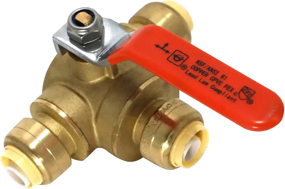 1 Pack XFITTING Push Fit 1/2" x 1/2" x 1/2" 3 Way Tee Valve