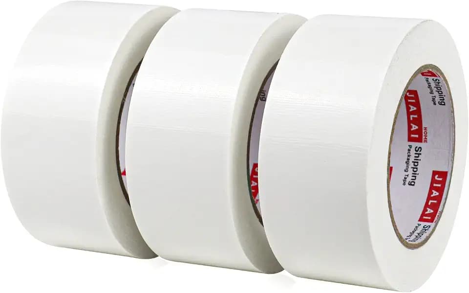 JIALAI HOME Duct Tape Heavy Duty - White Tape Duct 2 Inches x 30 Yards 3 Pack, 8.27 mil, Strong, Flexible, No Residue, All-Weather and Tear by Hand - for Repairs, Industrial, Professional Use