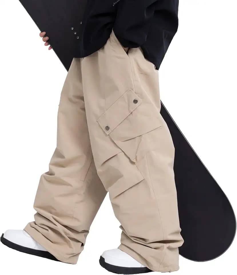 SNOWVERB Womens and Mens Loose Fit Baggy Snow Ski & Snowboard Cargo Pants