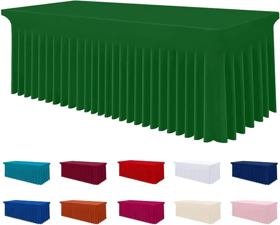 Smiry Spandex Elastic Fitted Table Cloth Skirt for 6FT Rectangle Table