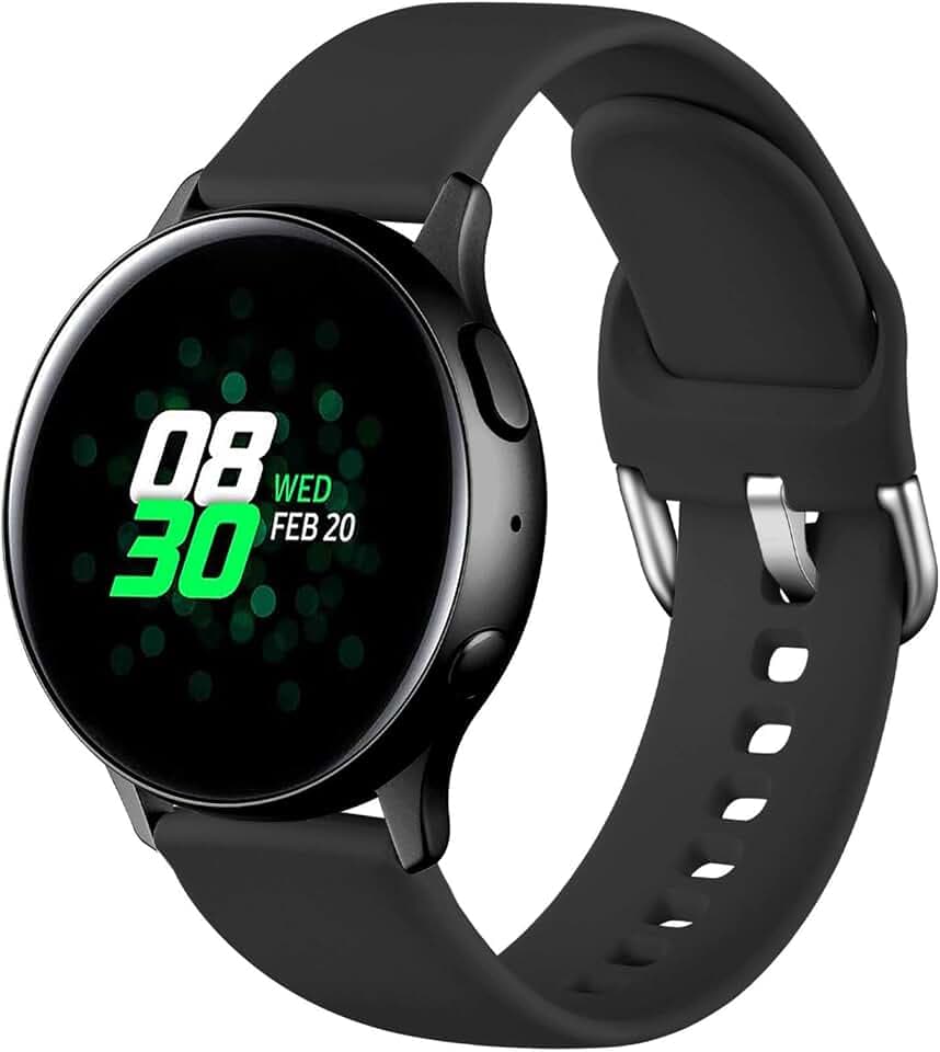 Dirrelo Sportarmband kompatibel mit Samsung Galaxy Watch Active/Active 2 40 mm/44 mm, wasserdicht, Silikon, Ersatz für Galaxy Watch 3 41 mm/Galaxy Watch 42 mm/Garmin 20 mm, für Damen und Herren