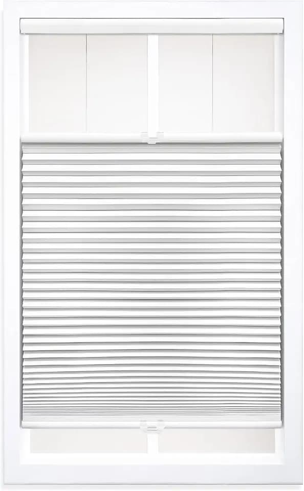 DEZ FURNISHINGS Cordless 1.5" Blackout Top Down Bottom Up Cellular Shade, 48.5" W x 36" H, White