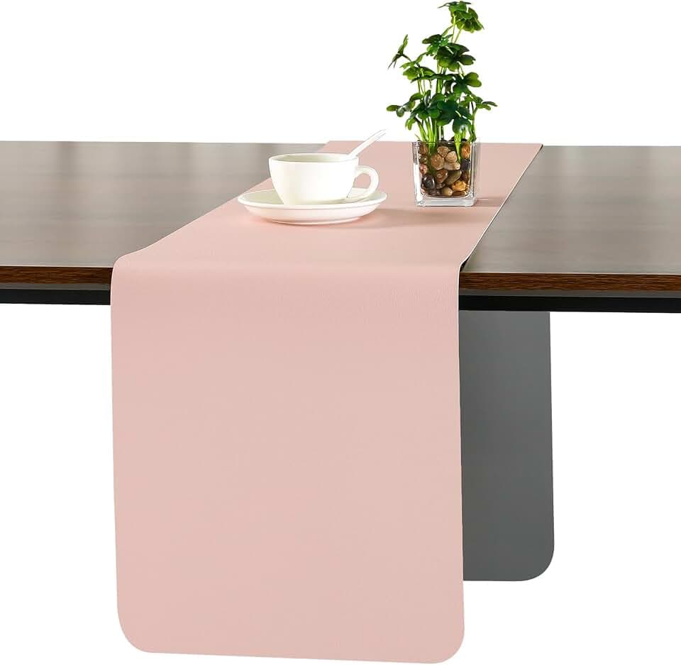 Myir JUN Pink Table Runner Double Sided Vinyl Runner Table 55 Inch Long