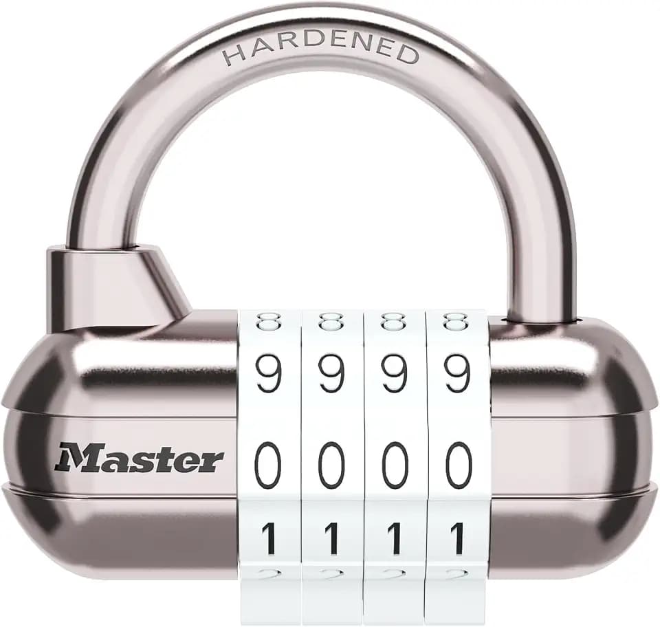 Master Lock Resettable Combination Padlock, 4-Digit Code, 1523WHTEC