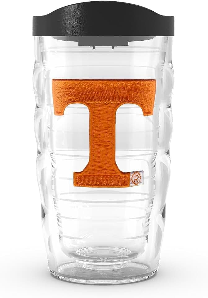 Tervis Made in USA Double Walled University of Tennessee Volunteers Insulated Tumbler Cup Keeps Drinks Cold & Hot, 10oz Wavy, Primary Logo