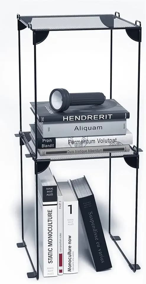 Neudeco Pack 2 Mesh Locker Shelf, Grey
