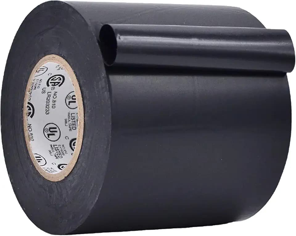 WOD Electrical Tape Black Professional Grade General Purpose UL/CSA Listed core. Vinyl Rubber Adhesive Electrical Tape: 3 inch X 66 ft - Use At No More Than 600V & 176F (Pack of 1)