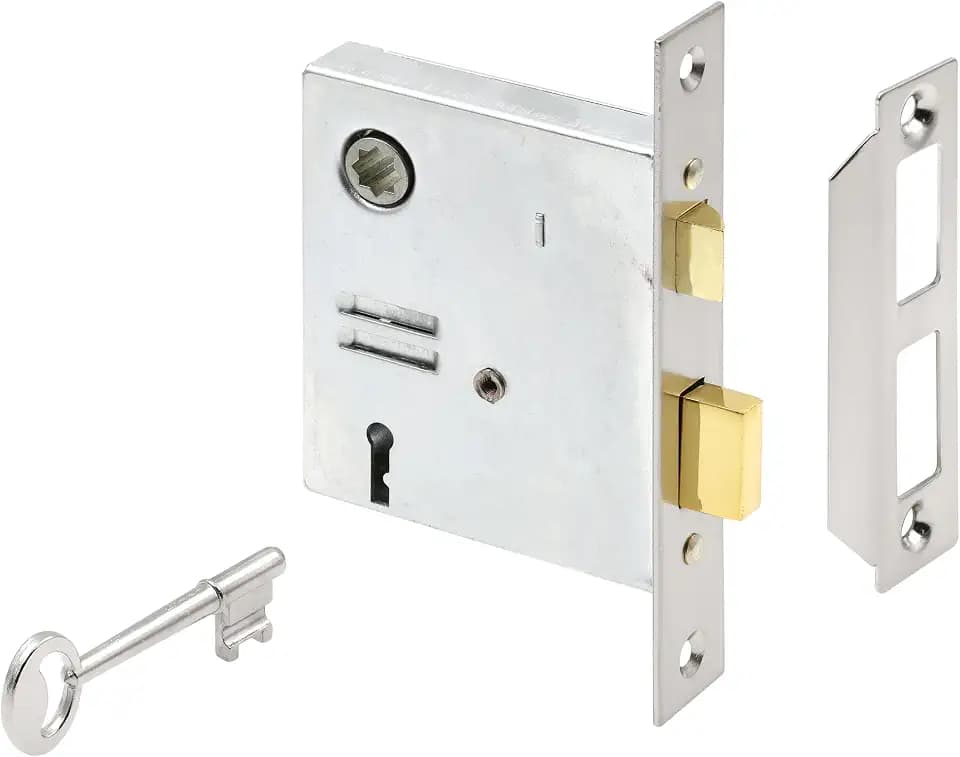 Prime-Line E 22945 Vintage Style Indoor Mortise Lock Assembly Kit – Cast Steel Construction, Satin Nickel Finis – Backset, 1/4” Max Square Spindle - Reversible Latch Bolt (Single Pack)