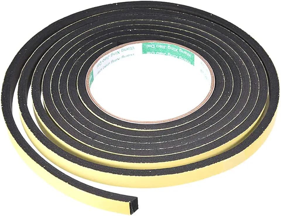 uxcell Sealing Foam Tape 10mm Wide 5mm Thick 3 M/9.8ft Long, Self Adhesive Weather Strip for Window Door Insulation