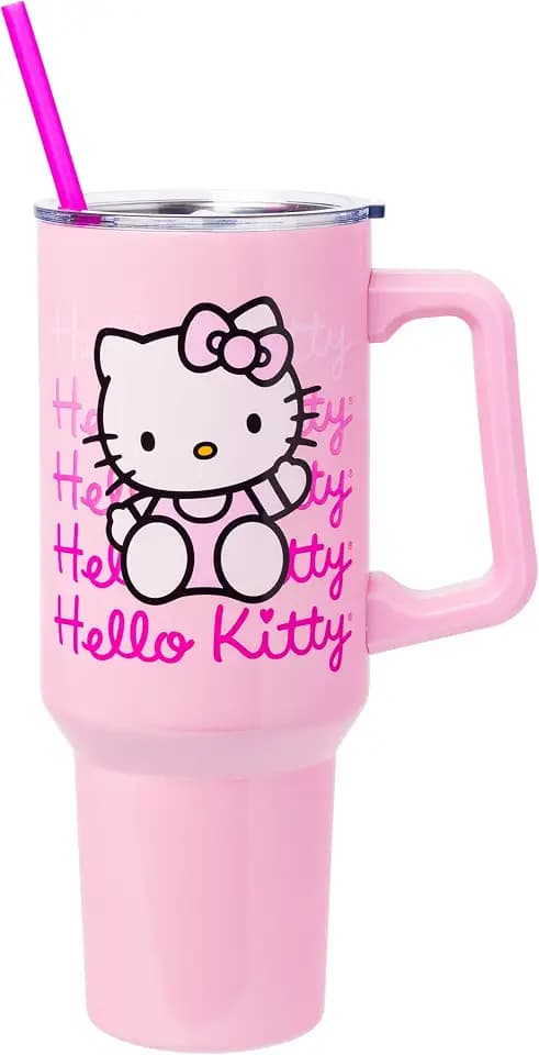 Silver Buffalo Sanrio Hello Kitty Waving, Stainless Steel Tumbler, 40oz