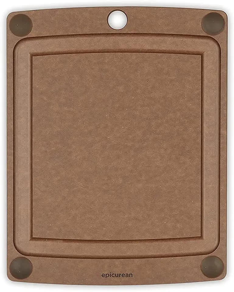 Epicurean All-In-One Cutting Board with Non-Slip Feet and Juice Groove - Non-toxic, Dishwasher Safe, Made in the USA, 11.5" x 9", Nutmeg