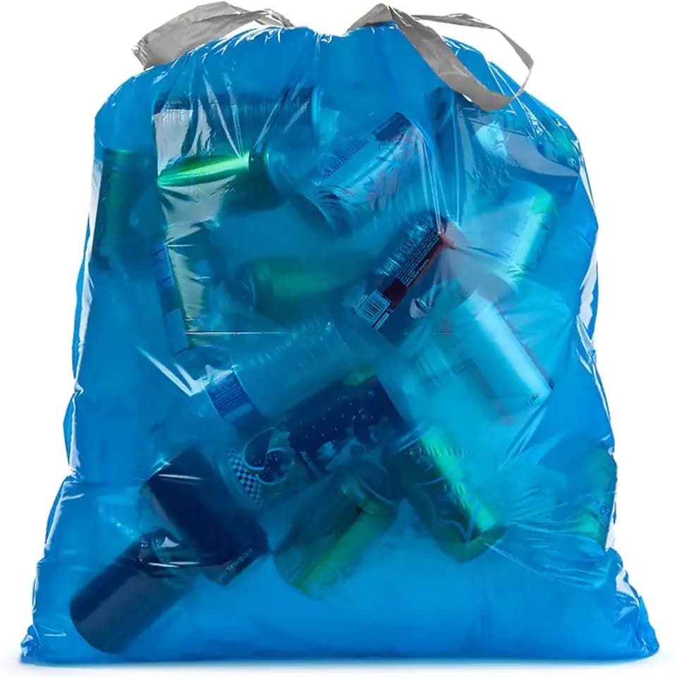 Ultrasac 20-30 Gallon 0.8 MIL Blue Drawstring Trash Bags 30" x 33" 36 Count