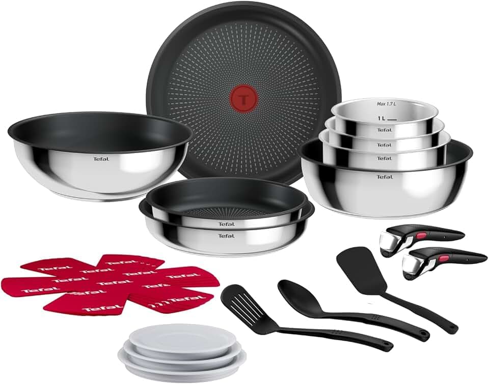 Tefal Ingenio Comfort Max 20-tlg. Kochgeschirr-Set, stapelbar, platzsparend