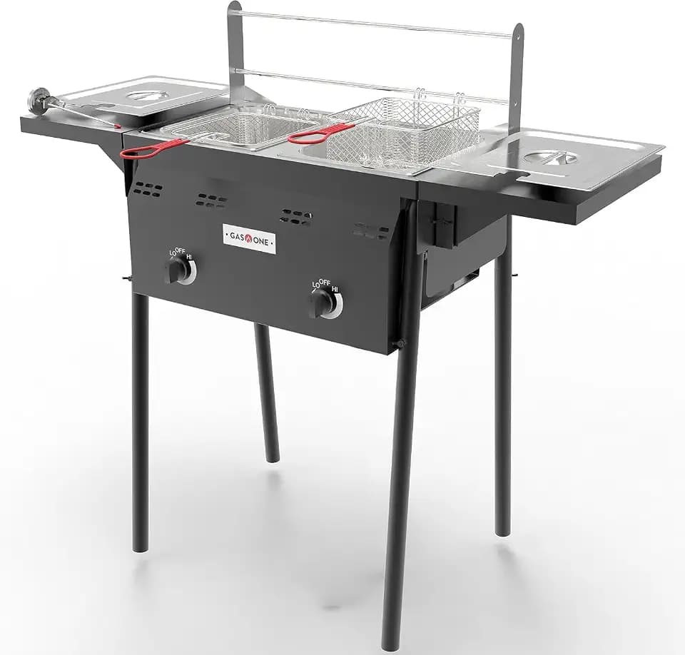 GasOne B-5850B Outdoor Propane Double Deep Fryer