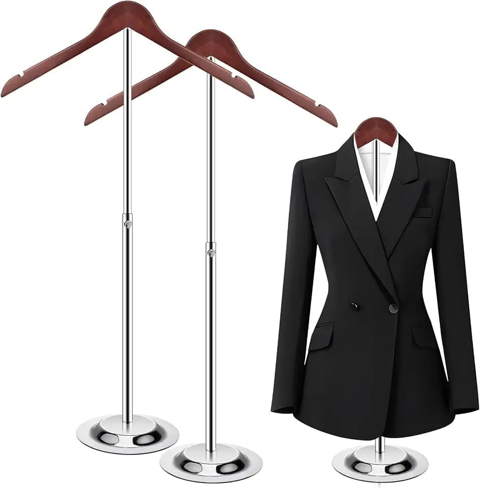 T Shirt Display stand for Vendors, Adjustable Dress Form Mannequin Torso, Graduation Cap and Gown Clothes Rack, Portable Hanger for Clothing Tshirt Jacket Coat Retail, Height 18.5-31.5 Inch (2 Pcs)