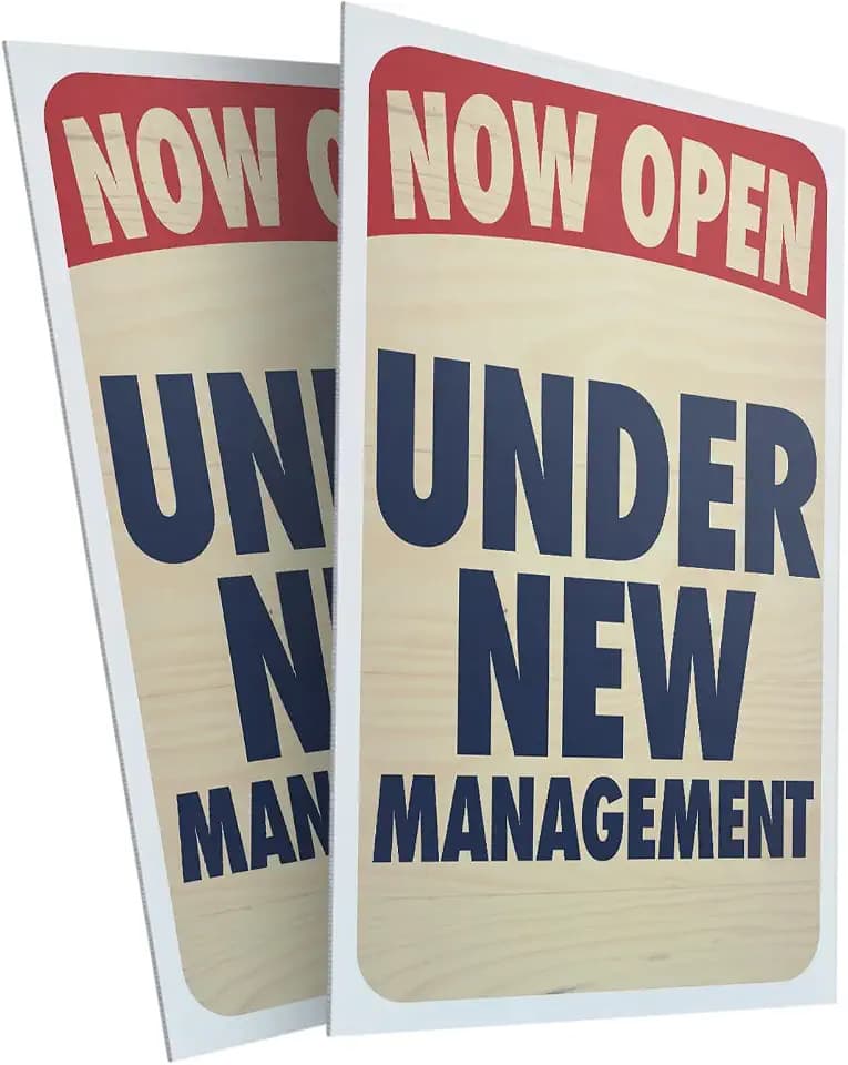Now Open (2-Pack) 24" x 36" Plastic Signs | Sign Insert 4mm Corrugated Plastic Signs Storefront Window Poster